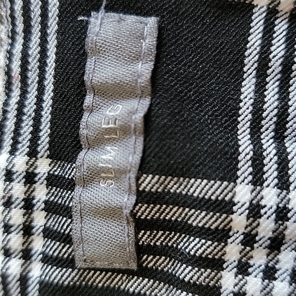 Worthington Size 12 Black White Plaid Pull On Style Pants, Textured Fabric, EUC - Picture 7 of 12